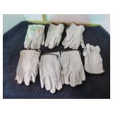 6 pairs-- LEATHER WORK GLOVES