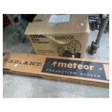 8MM MOVIE PROJECTOR & SCREEN