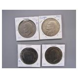 4-- EISENHOWER SILVER DOLLAR COINS