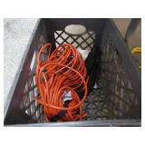 EXTENSION CORD & MILK CRATE