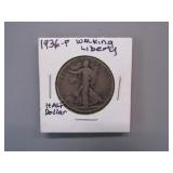 1936-P WALKING LIBERTY HALF DOLLAR COIN
