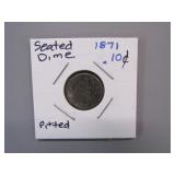 1871 SEATED LIBERTY DIME