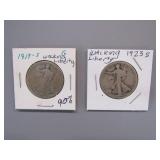1918-S & 1923-S WALKING LIBERTY HALF DOLLARS
