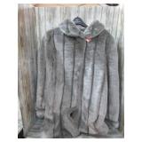 DENNIS BASSO FAUX FUR COAT -- L