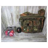 CAMO BAG, EAR MUFFS & PISTOL HOLSTER