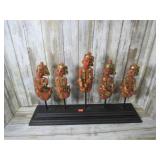 CARVED WOOD MUSICANS -- NEEDS REPAIR