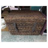 WICKER TRUNK & THROW PILLOWS
