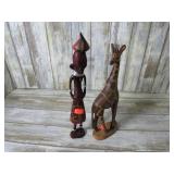 CARVED WOOD AFRICAN FIGURES