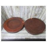 2-- WOOD CANDLE BASES