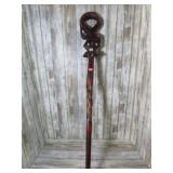 CARVED WOOD WALKING CANE