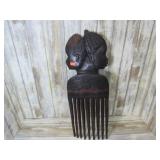 CARVED WOOD AFRICAN COMB