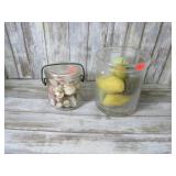 BAIL TOP JAR & SHELLS &JAR W/ FRUIT