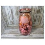GLASS VASE & SEASHELLS