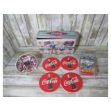 COCA COLA TIN, COASTERS, ETC