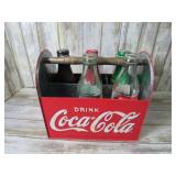 RETRO COCA COLA CARRIER & BOTTLES