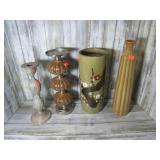 POTTERY VASES & CANDLE HOLDERS