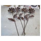 4-- METAL YARD FLOWERS