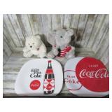 COCA COLA PLATES & PLUSH TOYS