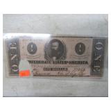 1862 CONFEDERATE $1 NOTE