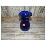 COBALT BLUE ART GLASS VASE