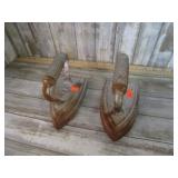 2-- VINTAGE CAST IRON FLAT IRONS