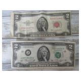 1976 $2 & 1953 $2 RED SEAL BILLS