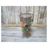 BAIL TOP JAR W/ MARBLES
