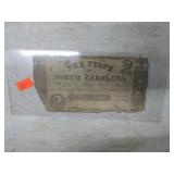 1861 NORTH CAROLINA TWO DOLLAR NOTE