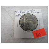 1986 UNCIRCULATED LIBERTY HALF DOLLAR