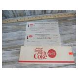 COCA COLA HAT &  1965 PAYCHECKS