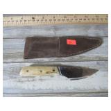 CUSTOM BONE HANDLE SKINNING KNIFE