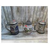 3 VINTAGE WEST GERMAN BEER STEINS