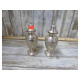 STERLING SILVER SALT / PEPPER SHAKERS --  6.8 ozt