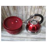 NEW-- TEA KETTLE & BOWLS