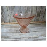 PINK GLASS COMPOTE
