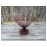 VINTAGE PURPLE GLASS COMPOTE