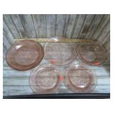 PINK DEPRESSION GLASS CABBAGE ROSE DISHES