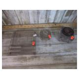 VINTAGE GLASS INK WELLS & DESK STAND