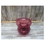 VINTAGE ART GLASS BASKET