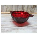 VINTAGE RUBY RED GLASS BOWL