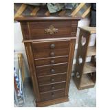 JEWELRY ARMOIRE & W/ SOME COSTUME JEWELRY