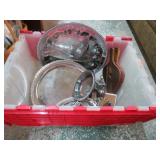 FLIP TOP TOTE W/ SILVERPLATE , ETC