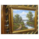 W HAMPTON OIL ON CANVAS PAINTING