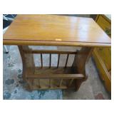 OAK MAGAZINE RACK LAMP TABLE