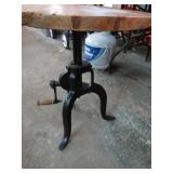 RETRO INDUSTRIAL JACK TABLE -- ONE LEG IS BROKEN