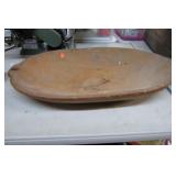 ANT PRIMITIVE WOODEN DOUGH BOWL 25 1/4" X 14 3/4"