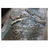 4-- MILITARY CARGO TIEDOWNS & 2 CHAINS