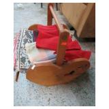 WOODEN BASKET & ASSORTED PLACE MATS