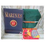 U.S. MARINE CORP BOOK, FLAG, KEYCHAINS, ETC