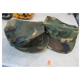 2-- MILITARY CAMO HATS -- MED